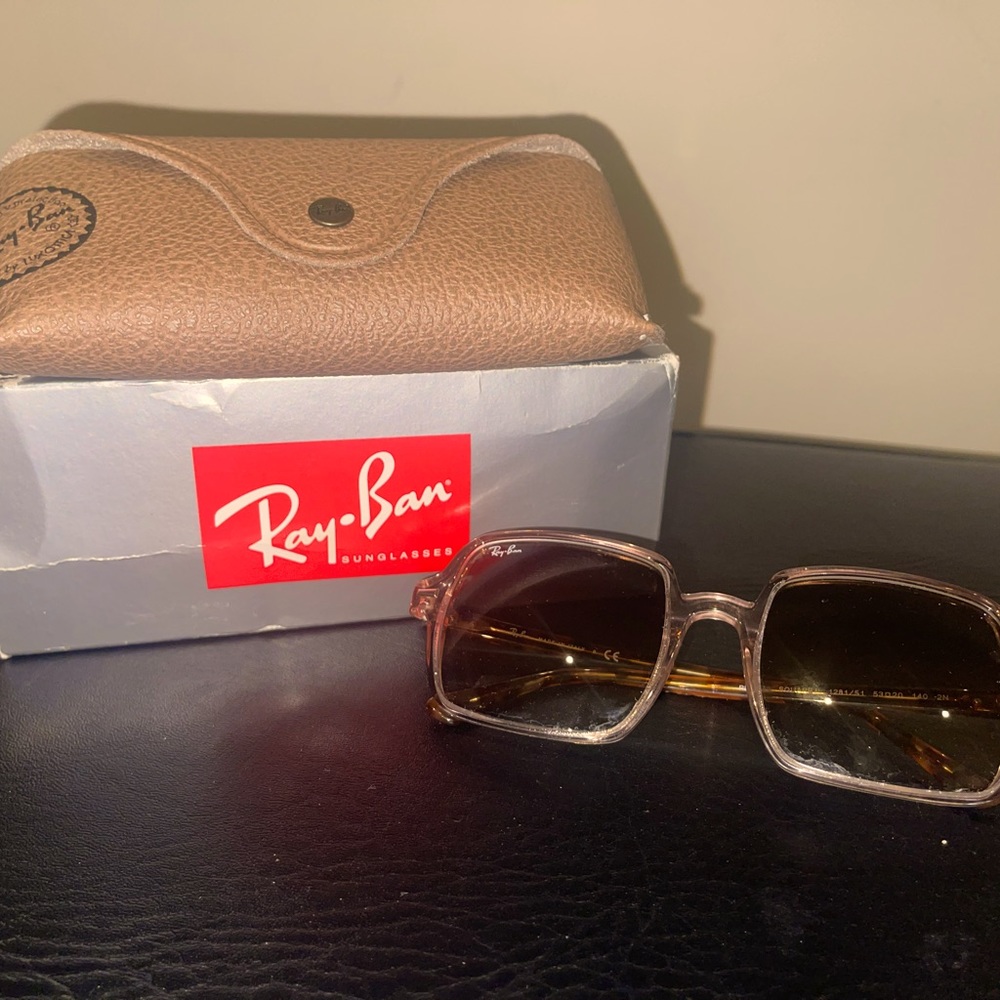 Ray-Ban Square II Women's Sunglasses - Transparent Light Brown